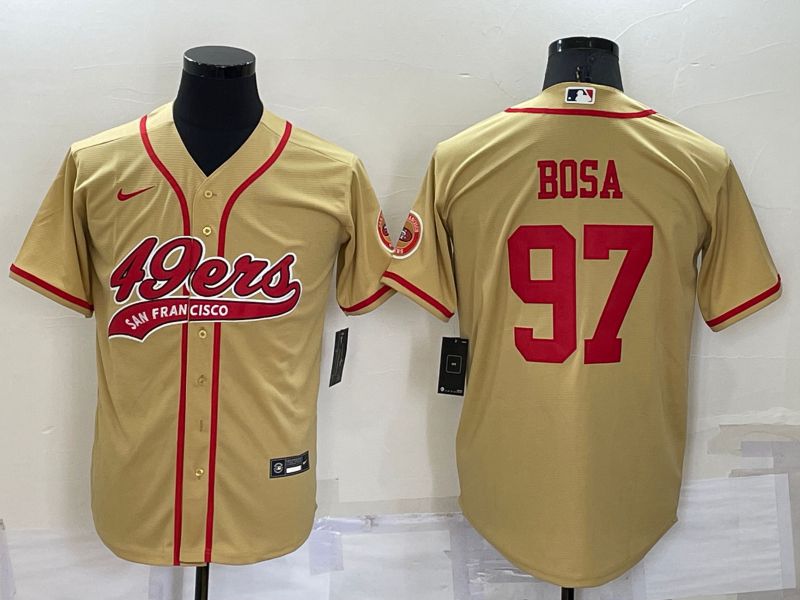 Men San Francisco 49ers #97 Bosa Yellow Nike Co branded Jersey